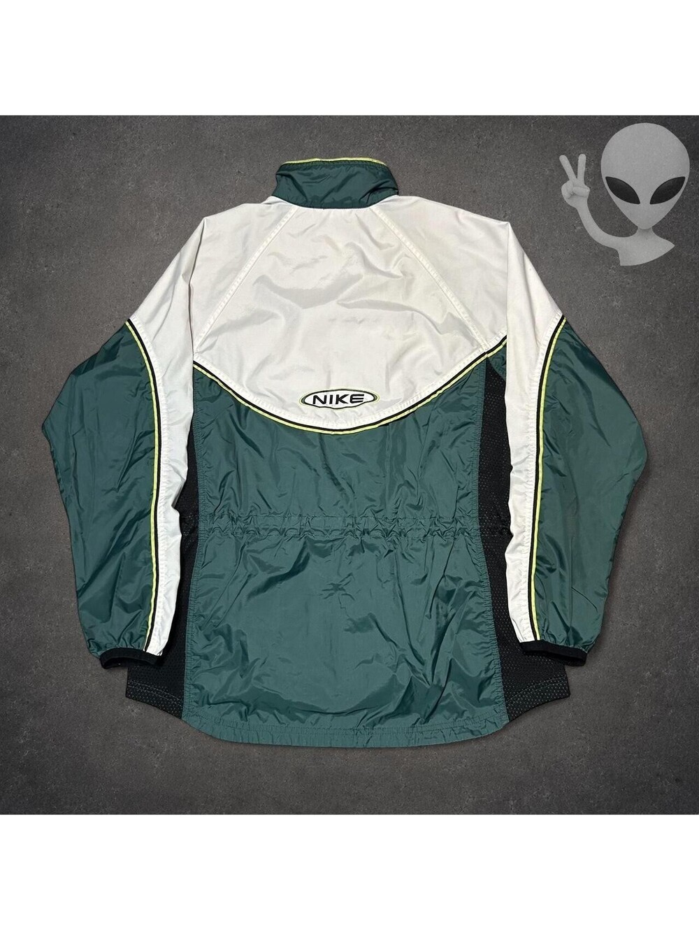 Vintage Nike Colorblock Track Jacket Mens US S White Green Black Piping